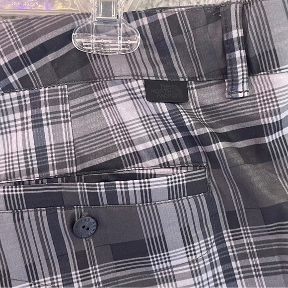 The North Face Swim Trunks Mens Size 40 Plaid Drawstring Gray Blue Polyester - Picture 6 of 10